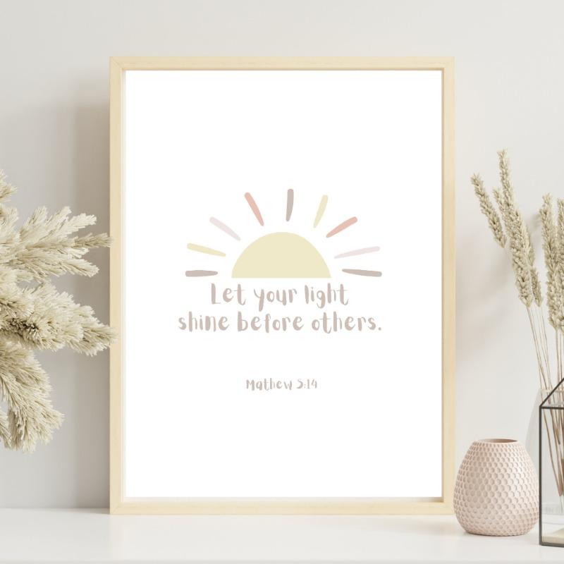 Chrześcijański Werset Biblijny dla Dzieci Chrześcijański Plakat Artystyczny dla Dziecka Obraz na Płótnie Nadruk Ścienny Obraz do Pokoju Dziecięcego Dekoracja Domu