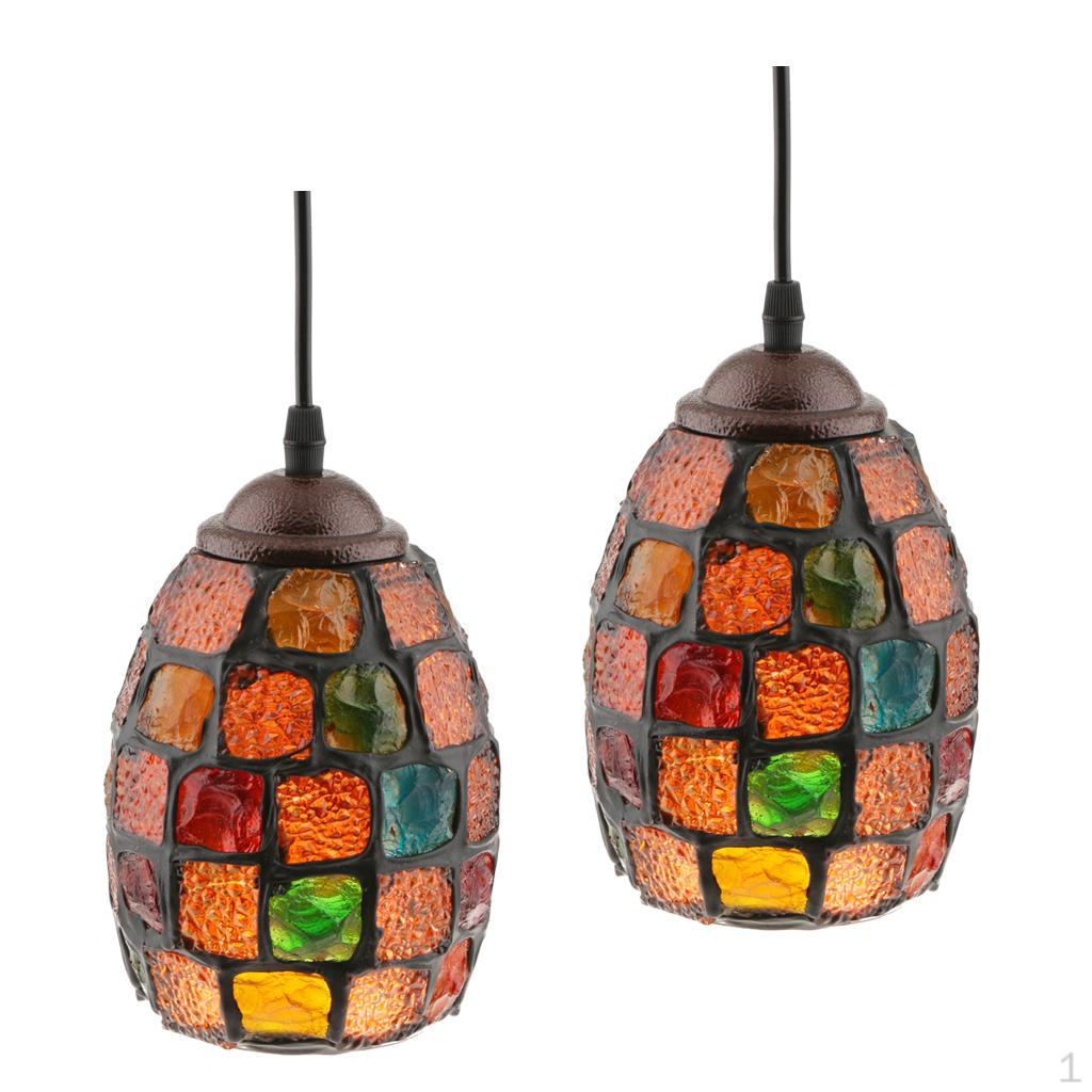 

2 шт. ретро красочный потолочный подвесной светильник абажур для люстры 1 #