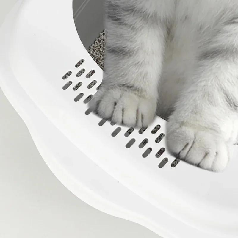 Anti-Splash Cat Litter Box-Large Capacity Pet Sandbox for Cats Kitty Kitten Toilet Tray Bedpan & Essential Cat Cleaning Supplies