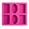 6 Cavity Rectangle Oval Silicone Soap Mold Handmade Soap Making Craft for Home Bathroom Soap Forms