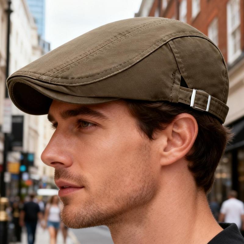 

Classic British Newsboy Cap Soft Top Summer Hat For Men Trendy Casual Beret Flat Ivy Cap Soft Solid Color Driving Cabbie Hat