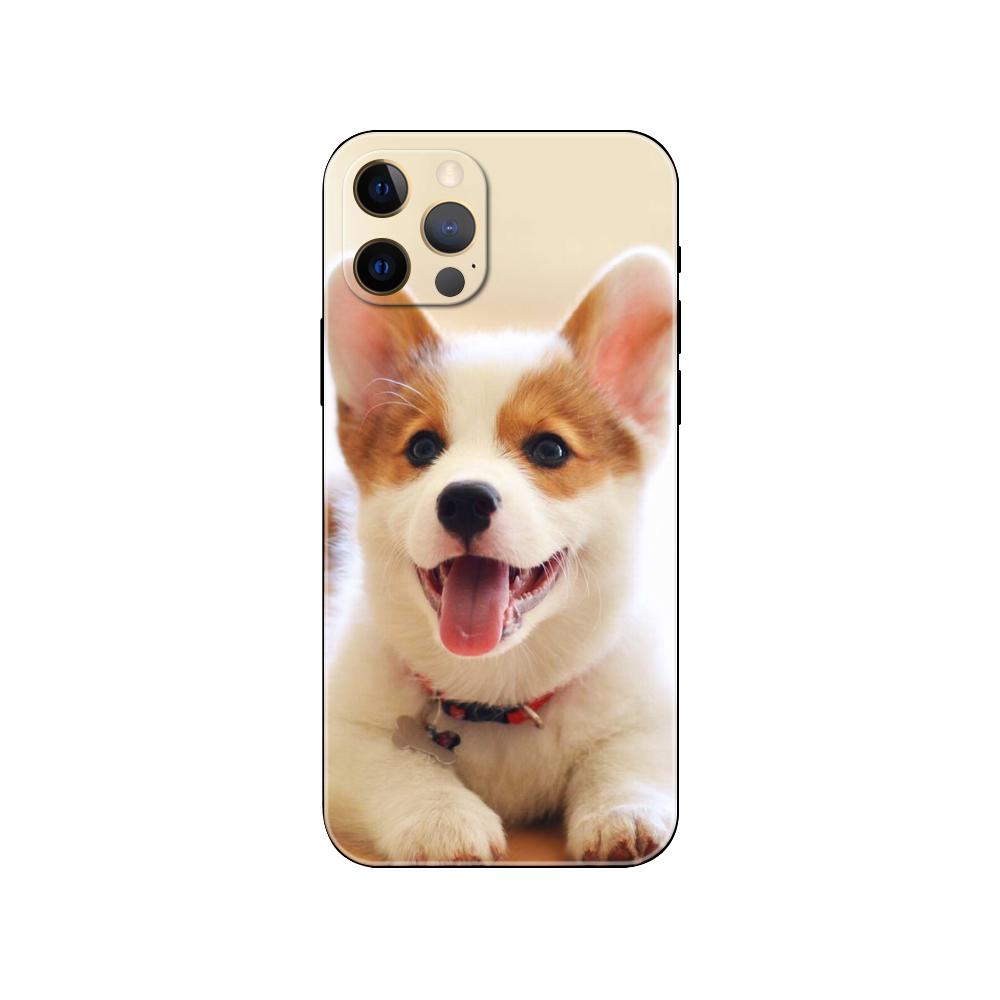 

Чехол для телефона с изображением собаки корги и милым животным из мультфильма для iPhone 5 2020se 6 6s 7 8 plus x 10 XR XS 11 12 13 mini pro MAX, черная задняя крышка из ТПУ iphone X