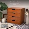3tier Desktop Storage Cabinet, Wooden Drawer Organizer, Small Size 1 25x17x7cm Brown