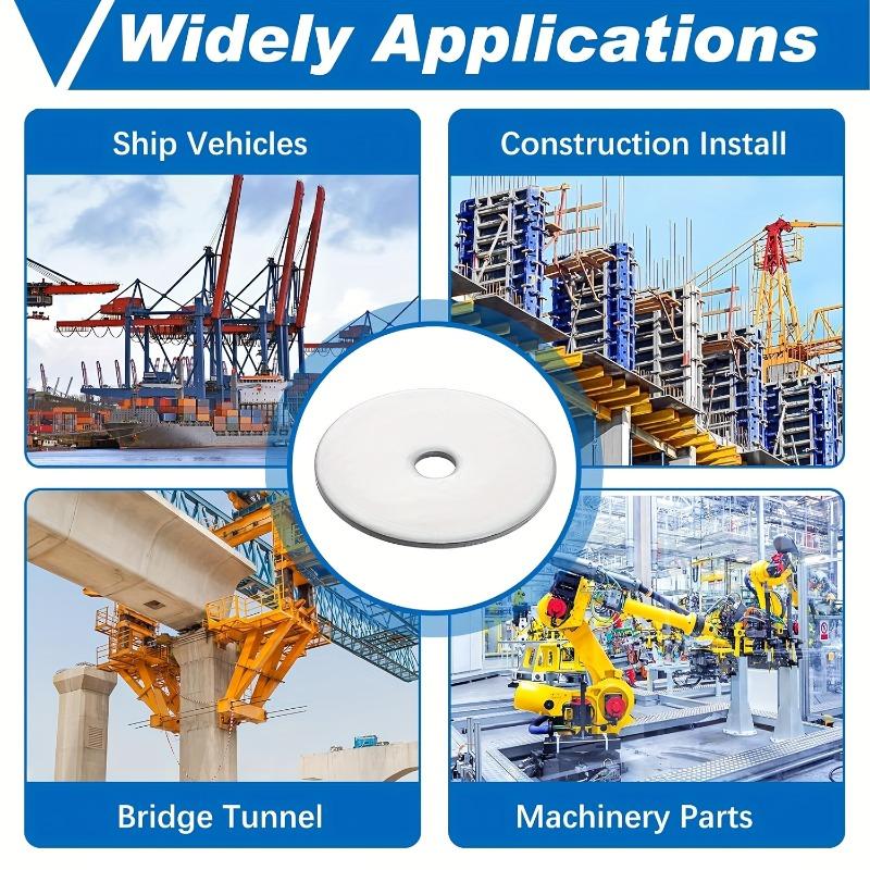 50 Pcs M6 304 Stainless Steel Flat Washers - Galvanized Thickened Metal Spacers for Indoor & Outdoor Use Rustproof 6x20x1.5mm