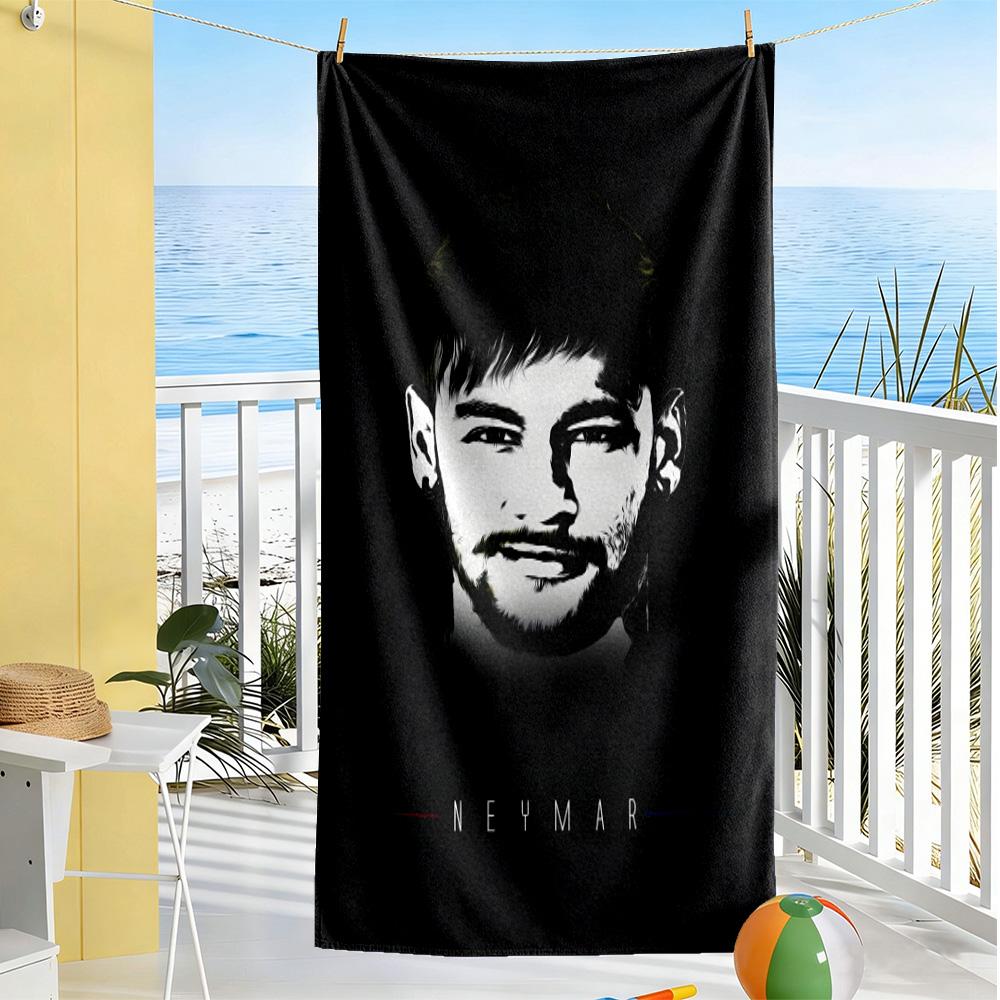 Neymar S Schattenporträt Strandtuch Schnelltrocknend Weich Mikrofaser Bequem Leicht
