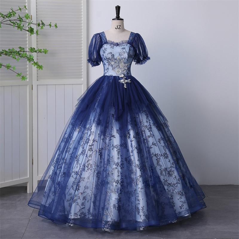 1011 New Performance Clothes Long Vocal Beauty Vocal Art Test Dress Host Annual Meeting Solo Evening Dress Fluffy Skirt