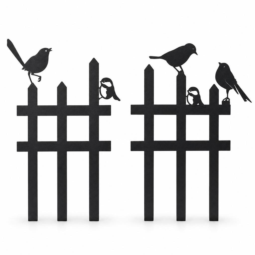 Decorative Bird Garden Fence Panel for Climbing Plants, Outdoor Iron Art Trellis Border Edging