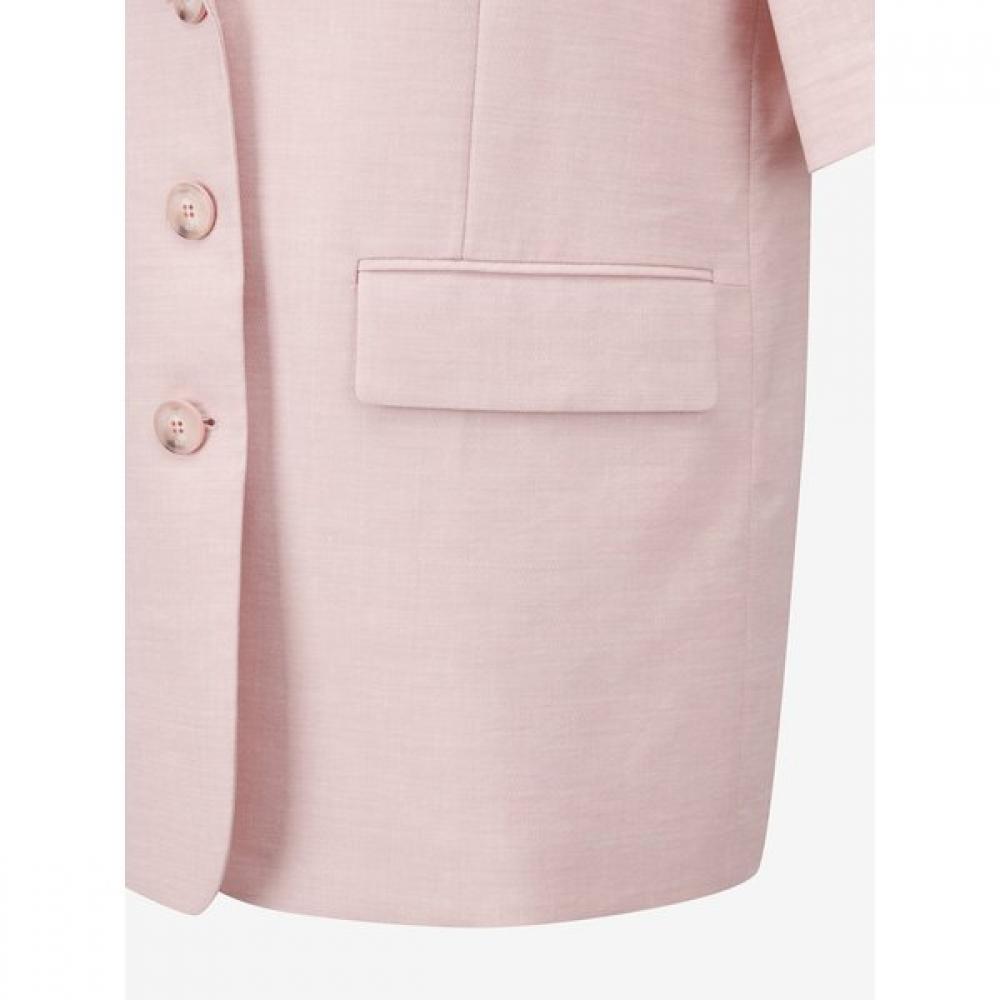 Cc Collect Linen Blend Half Sleeve Single Jacket C252msf135