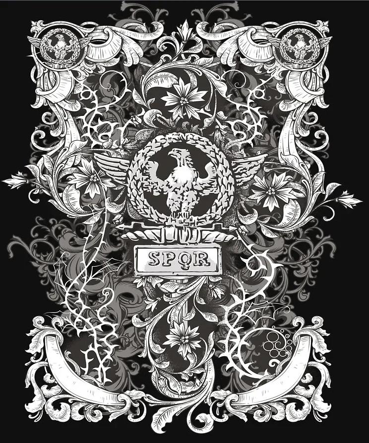 SPQR Roman Empire Standard Eagle Emblem Vintage TShirt 100 Cotton ONeck Short Sleeve Summer Casual Mens Tshirt Streetwear S