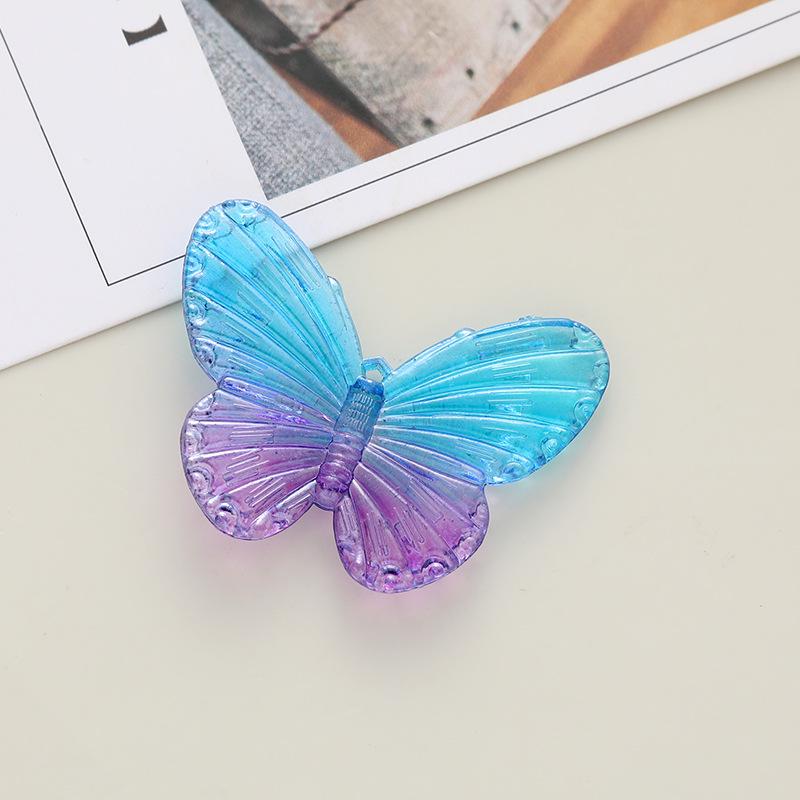 Two-Tone Gradient Butterfly Resin Accessories for DIY: Phone Case, Headdress, Hair Clip Material Patches.