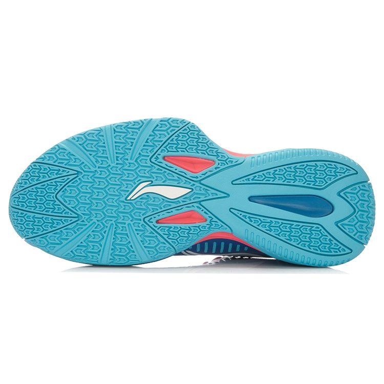 Li Ning Storm Court Shock Absorption Low Top Basketball Shoes Unisex sneaker Blue Red ABPJ039-8