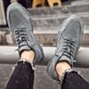 Mode Neue Herren Leder Freizeitschuhe Retro Atmungsaktive Arbeitsschuhe Rutschfest Atmungsaktiv Warm Verdicktes Plüsch Herren Schweinsleder Freizeitschuh