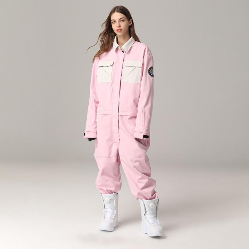 Unisex One-Piece Snowsuit Set Waterproof Windproof Warm Skiing Snowboarding Winter Sports