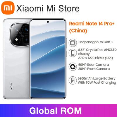 Xiaomi Redmi Note 14 Pro+ Akıllı Telefon Global Rom 6.67" Ekran Snapdragon 7s Gen 3 450MP Çift Kamera Office Live Oyunlar Cep Telefonları