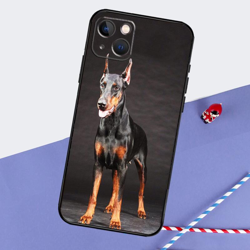 Doberman Pinscher Dog Phone Case For iPhone 16 15 Pro Max 12 13 Mini 11 14 Pro Max XR 16 15 Plus 16e Cover Coque
