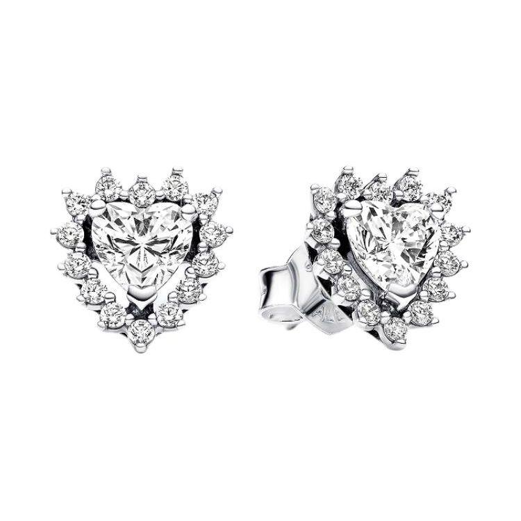 

Pandora Shining Single Heart Ear Studs Women earrings Silver 293097C01 Box