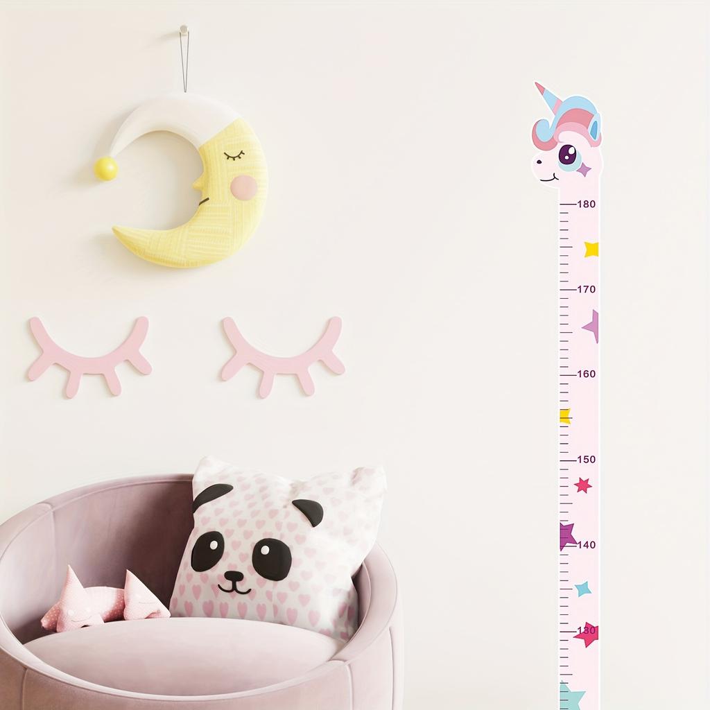 Adorable Cartoon Animal Height Chart Wall Decal - Self-Adhesive, Easy Install Growth Measurement Sticker