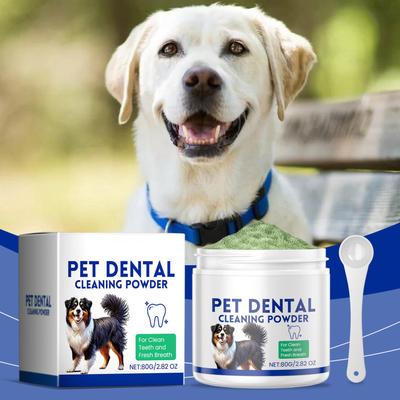 Hundezahnpulver 80g Zahnreinigung Grünes Pulver Hunde-Atemerfrischer Zahnpflegeprodukte Sicheres Plaqueoff-Pulver für alle Hunde