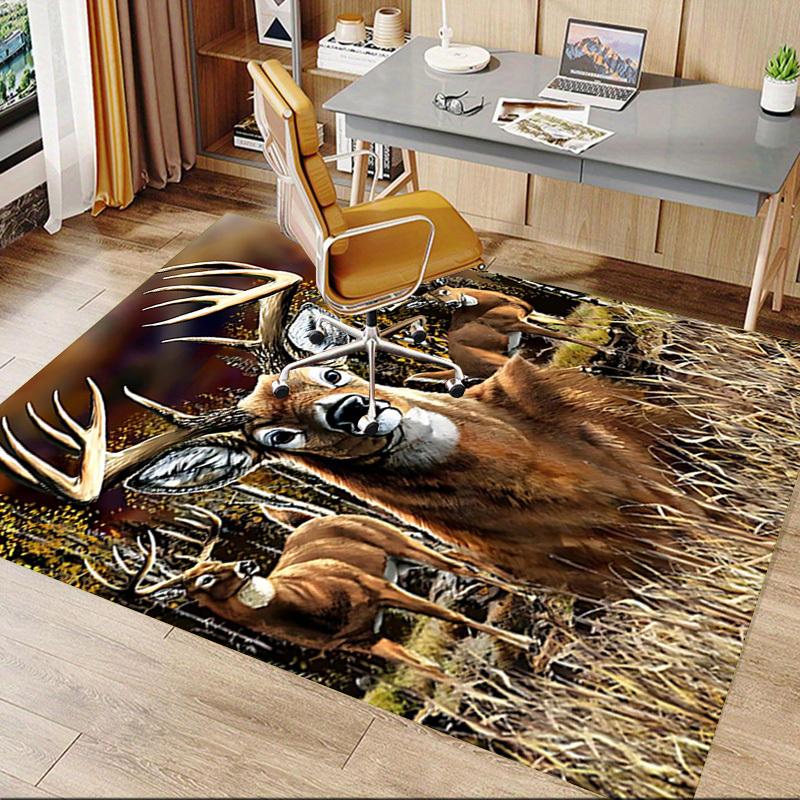 1PC Deer Hunting Anti-slip carpet, suitable for Office, bedroomand playrooms. It can also be used as a sofa footrest cover-W34