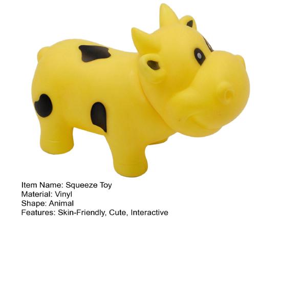 Squeaky Cow Squeeze Toy with Realistic Sound Soft TPR Fidget for Stress Relief & Pranks Cute Farm Animal-Shaped Decompression Gadget for Kids Adults