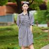 Age Reducing Temperament Plaid Short-sleeved Dress