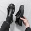 Fashion Slip on Thick soled men's leather shoes Fashion and minimalist styles Party and leisure nightclubs Daily hairstylist shoes
