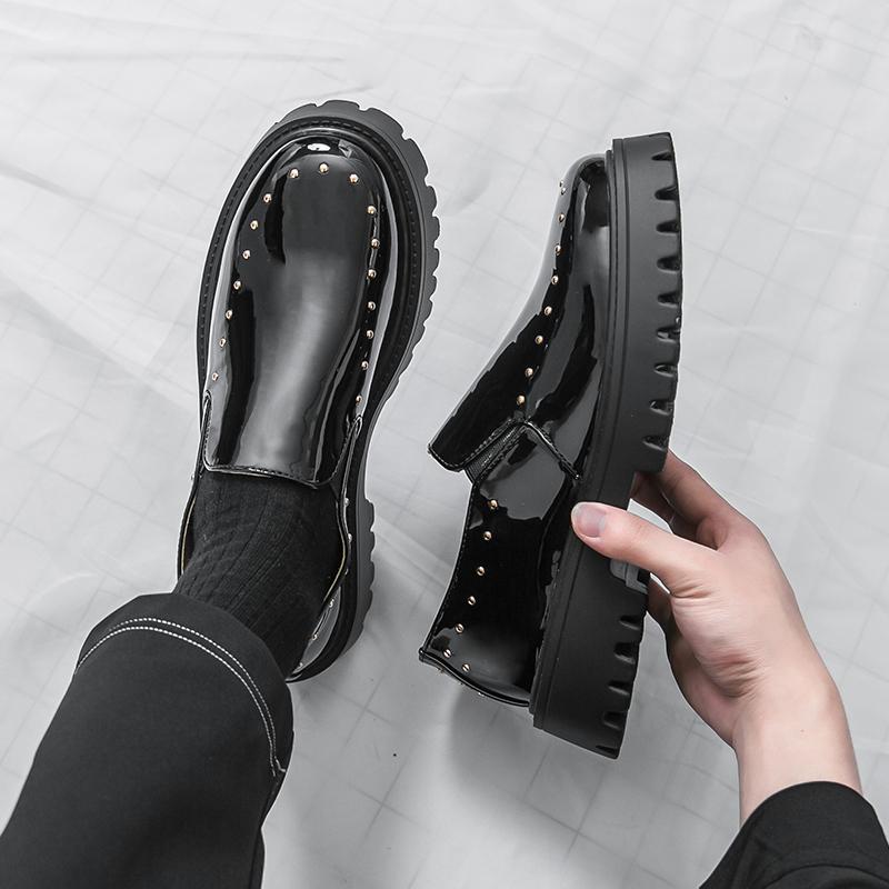 Fashion Slip On Thick Soled Men's Leather Shoes Fashion and Minimalist Styles Party and Leisure Nightclubs Daily Hairstylist Shoes