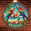 Tin Sign Parrot Beach Retro Metal Poster Wall Art Home Decor