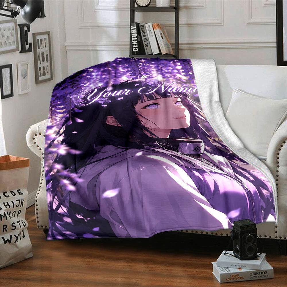 Naruto Character Customize Text Blanket Gift Customizable Blanket Soft Warm Cozy Perfect for Sofa Home Decor Couch Office Four Seasons Universal