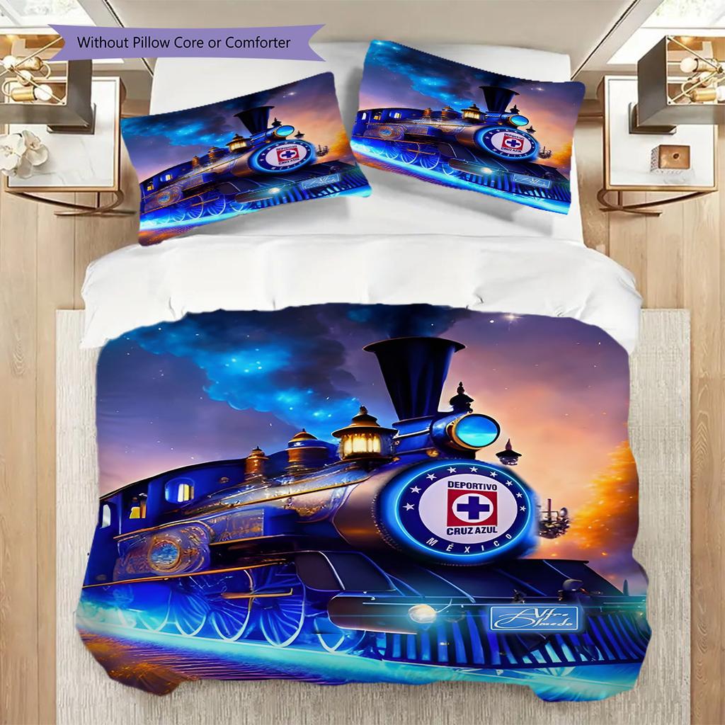 Cruz Azul Pattern Bedding Quilt Set Quilt Cover Pillowcase Home Decoration Birthday Gift (1 * duvet cover + 2 * pillowcase, without core)