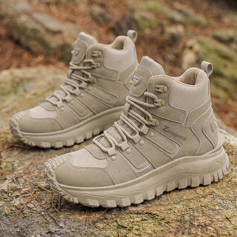 Men Outdoor Functional Hiking Trekking Wear Resistant Work Shoes Light Thick Sole Casual Sports Shoes