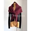 Export To Korea! Stacked Wear Artifact Autumn and Winter Wool Hollowed-out Triangular Shawl Women Lazy Perforated Cross Outer Scarf