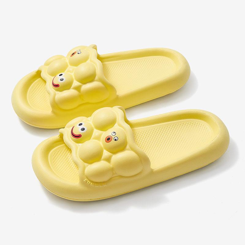 

Тапочки для ванной комнаты на толстой платформе, женские тапочки-облака, модные сандалии для дома из ЭВА с мягкой подошвой, нескользящие шлепанцы для мужчин 44-45 жёлтый