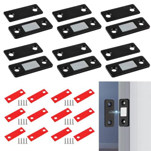 

Coollooda Magnetic Catch Latches, Set of 6, Ultra-Thin, Super Strong, Double-Sided Adhesive Door Stopper for Kitchen, Office, Furniture Doors, Cupboar