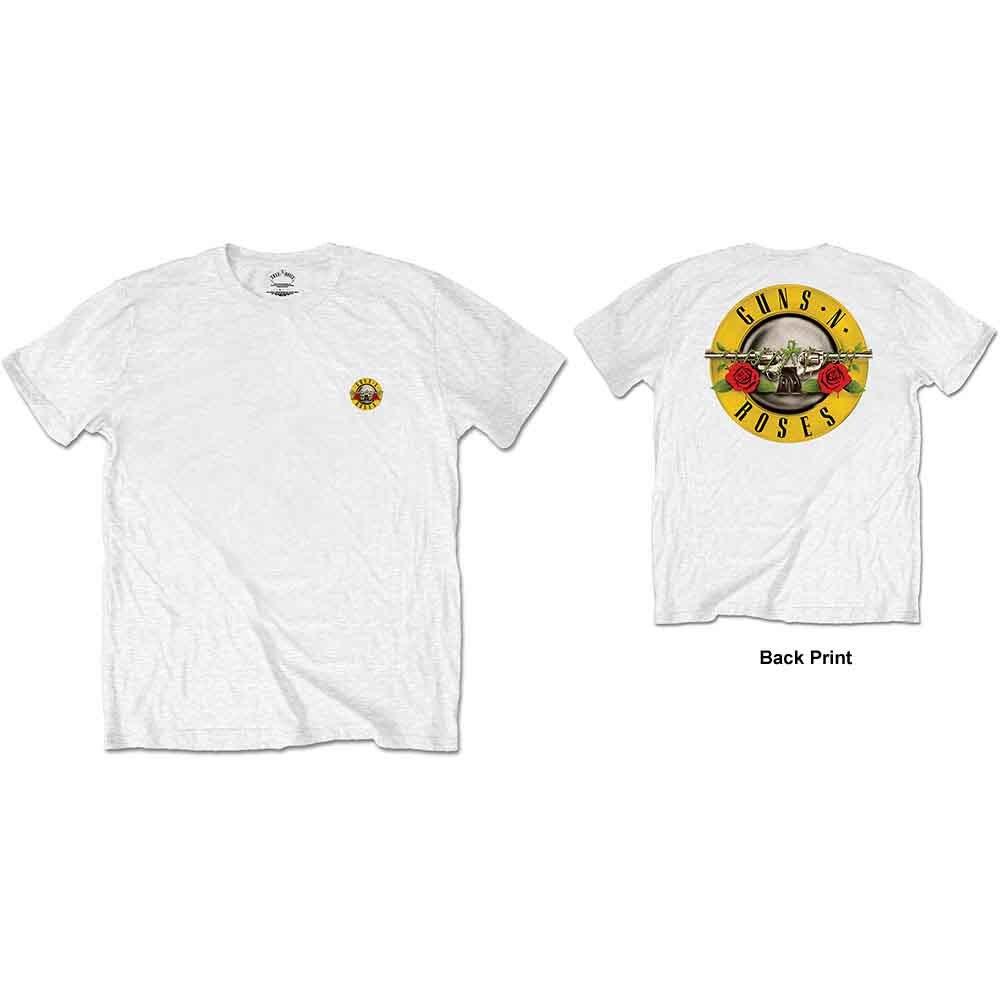 Guns N  Roses Classic Logo T-Shirt White New Unisex T-Shirt L
