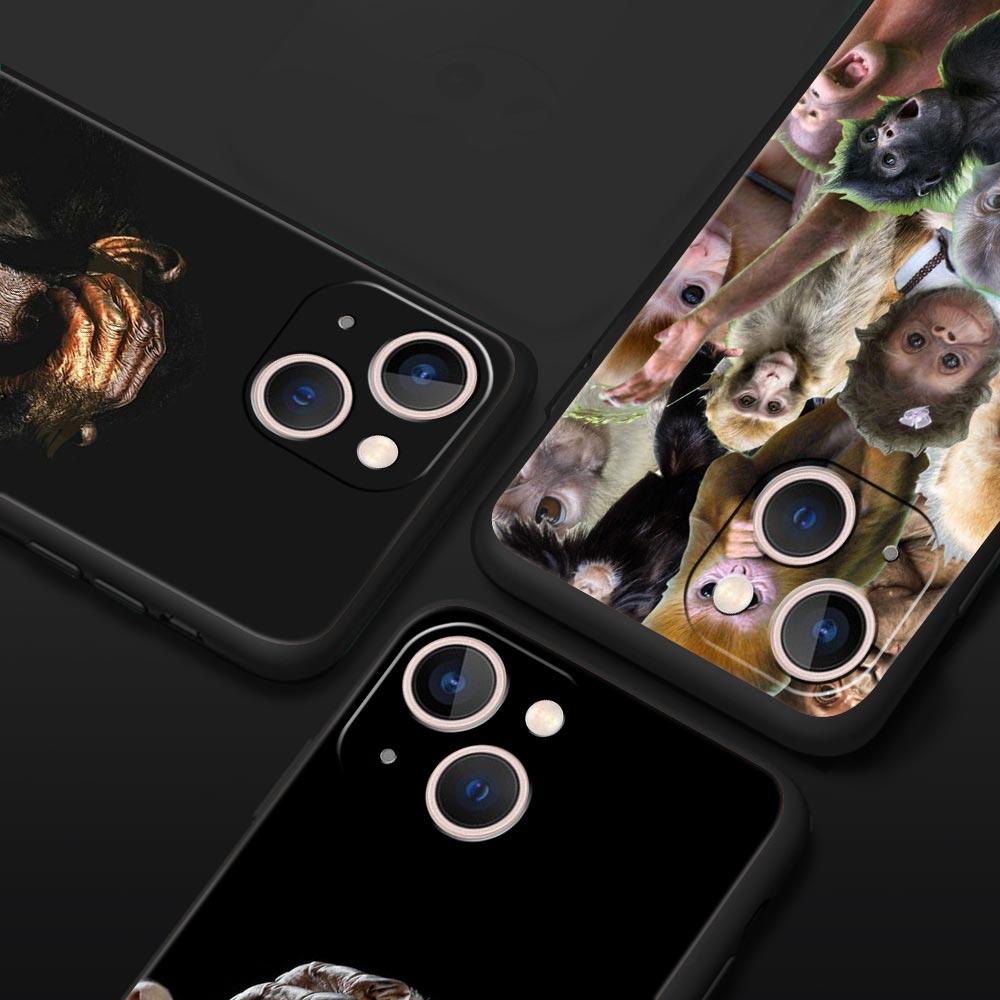 Cute Funny Monkey Phone Case For iPhone 17 16E 15 16 14 13 12 11 Pro Max 7 8 Plus Soft TPU Back Cover