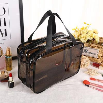 Sac de rangement transparent en PVC, double couche, pour séparer le sec et l'humide, grande capacité, portable et étanche.