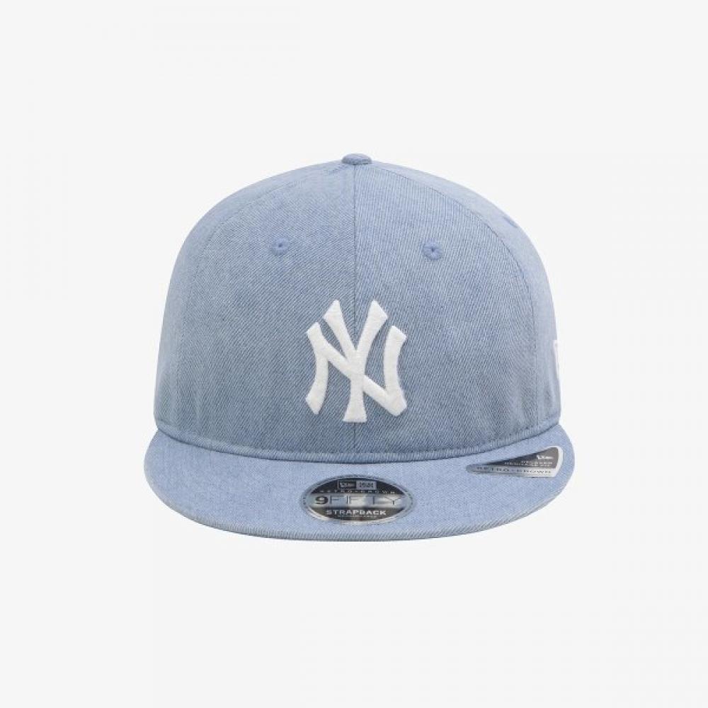 New Era Ny Yankees Denim Retro Krone Strapback Hellblau 15131622