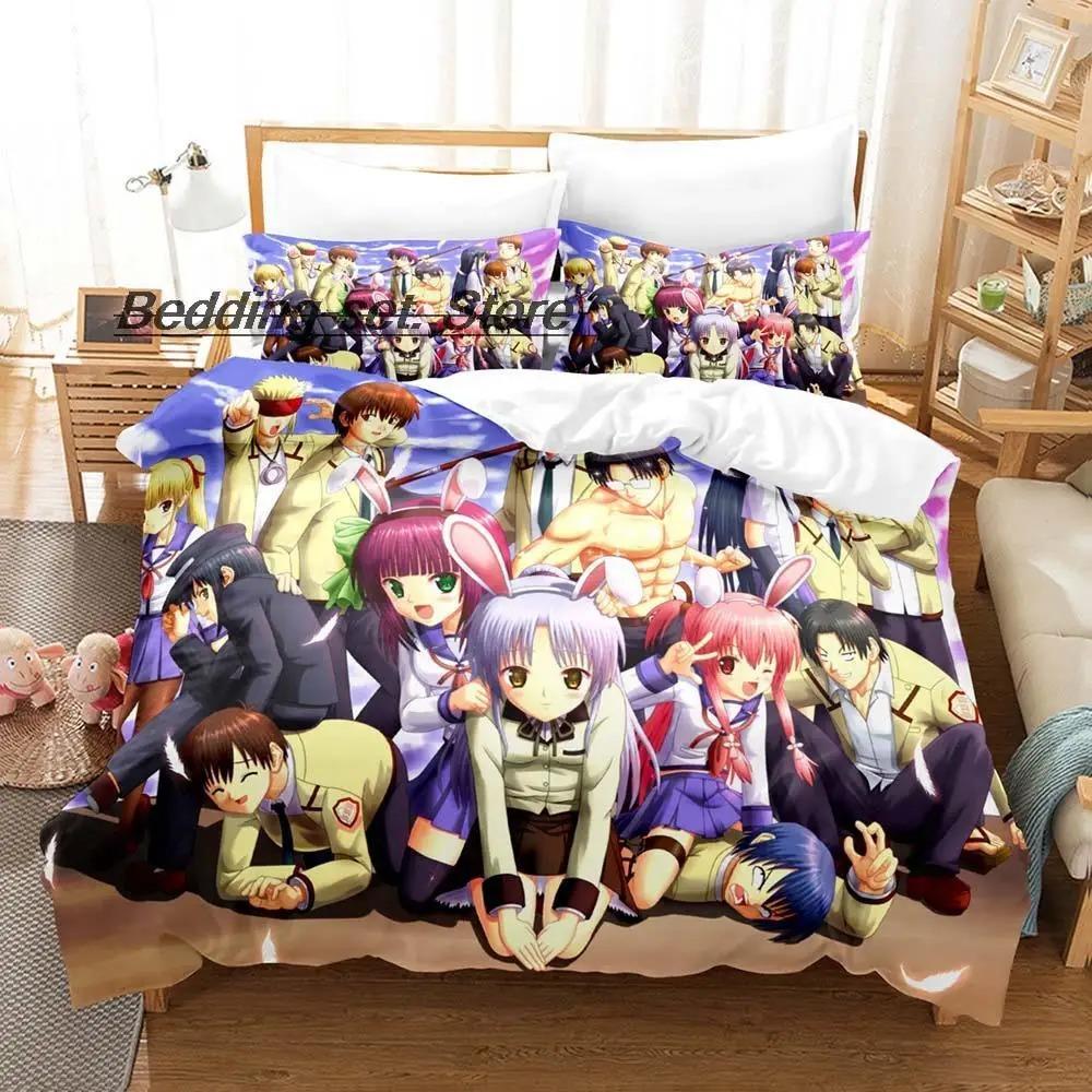 Angel Beats Bedding Set Single Twin Full Queen King Size Bed Set Aldult Kid Bedroom Duvetcover Sets Anime Bed Sheet Set