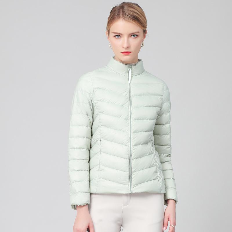 Down Jacket Women's Short New Trendy Fashion Versatile Light and Thin Duck Down Stand-up Collar Slim Jacket