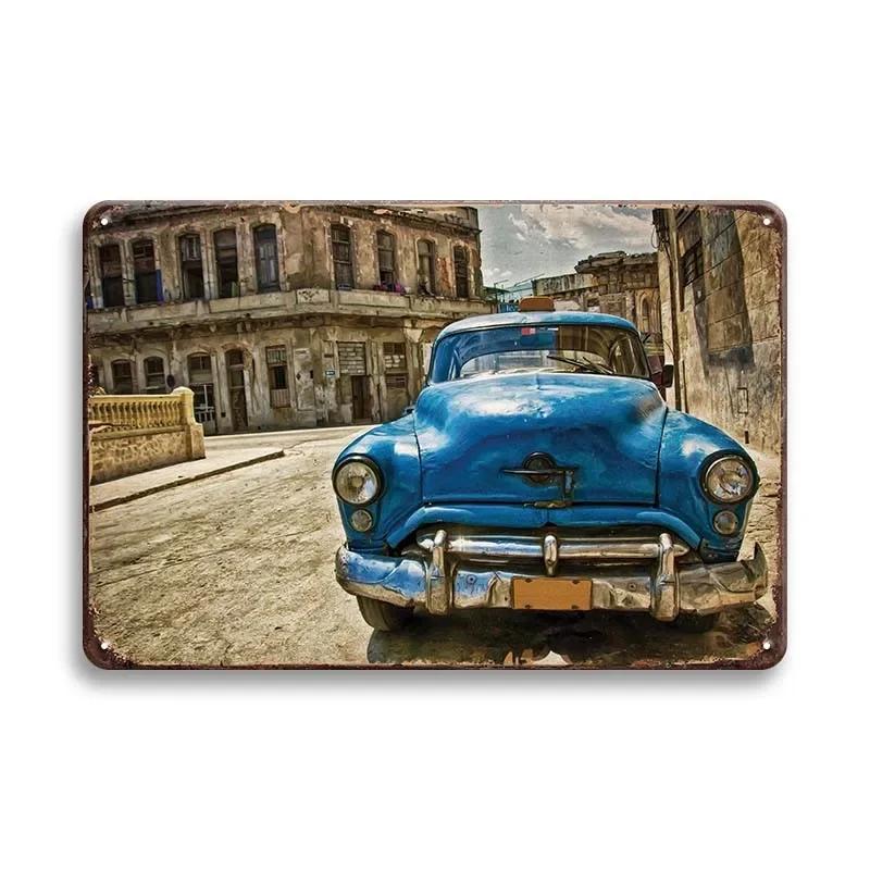 Vintage Car Tin Sign Classic Vehical Tinplate Poster Metal Wall Plate Signs Decor Bar Garage Decorative Plaques Art Pin Up Bo