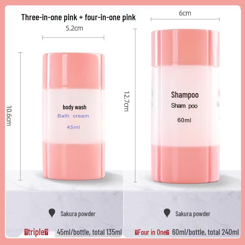 Tragbares 4-in-1 Nachfüllbares Reiseflaschen-Set für Shampoo und Toilettenartikel