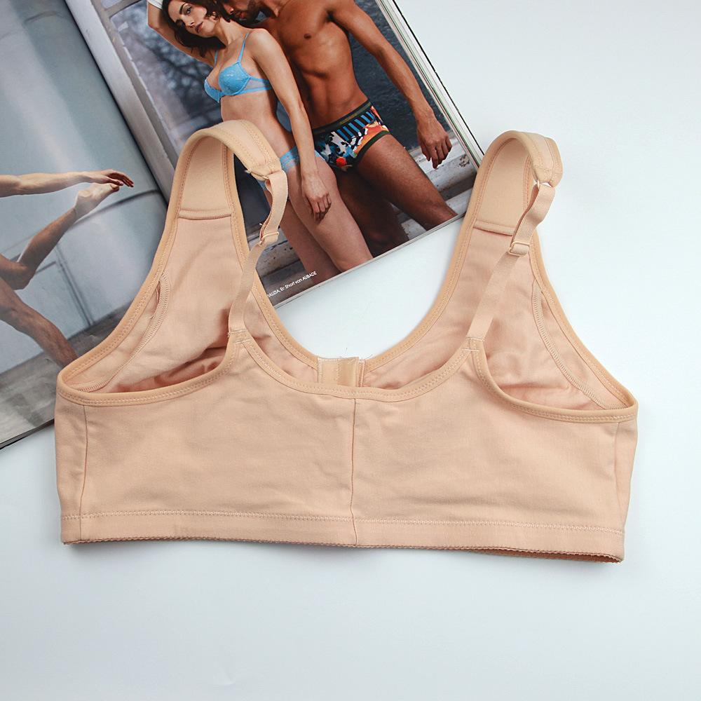 European and American Large Size Front Buckle Without Steel Ring Thin Adjustable Underwear Large Chest Small Bra