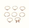 Retro Gothic Punk Street Ring Set: Distressed Black Hand Jewelry