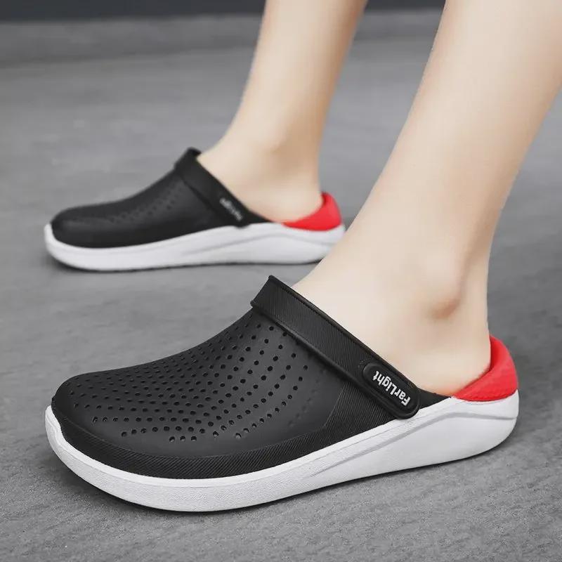 "2024 Men's Breathable Non-Slip Summer Sandals: Soft Bottom Hole Beach Shoes"