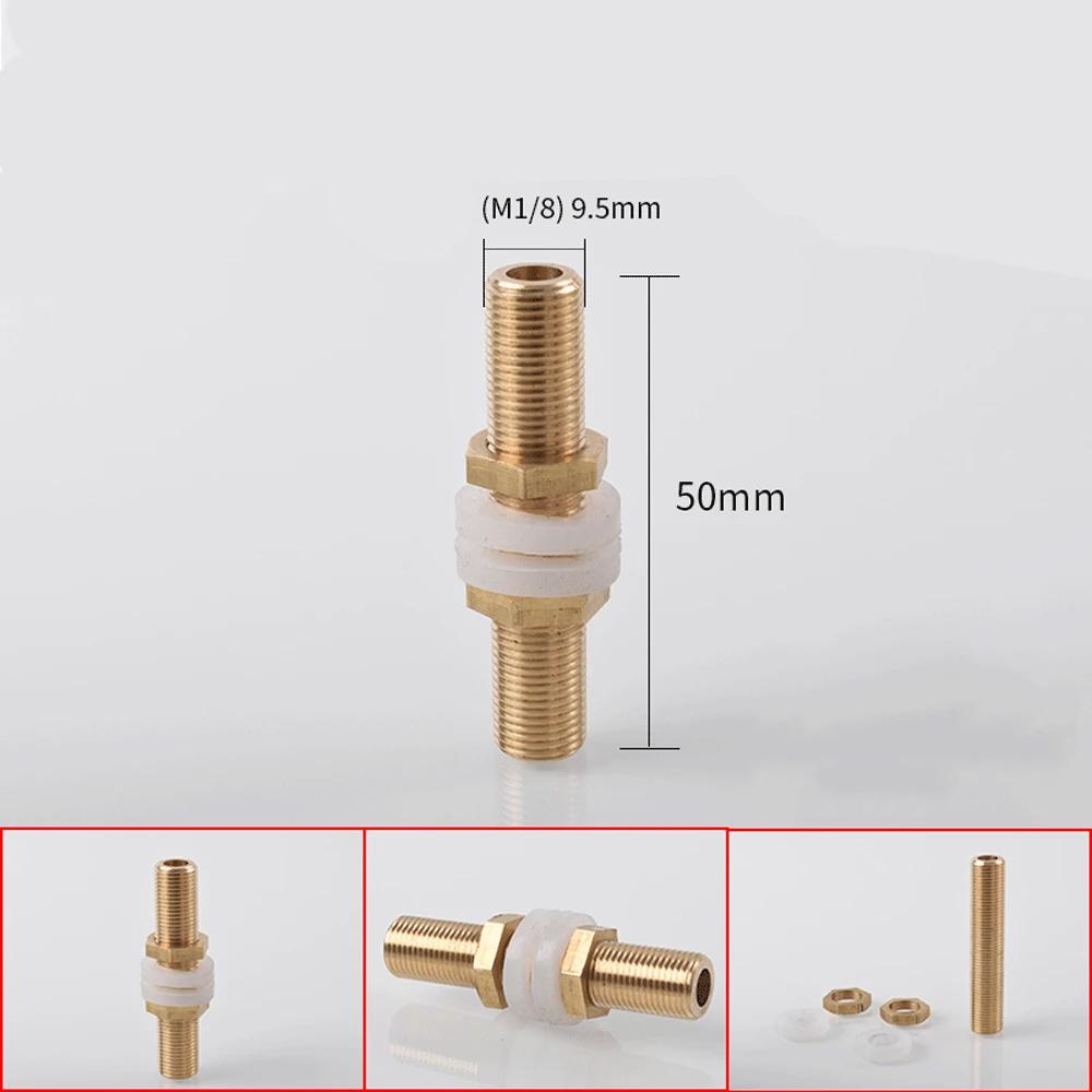 1/8" 1/4" 3/8" 1/2" 3/4" BSPP Male Full Thread Barrel Nipple Bulkhead Brass Connector Water Tank Fitting