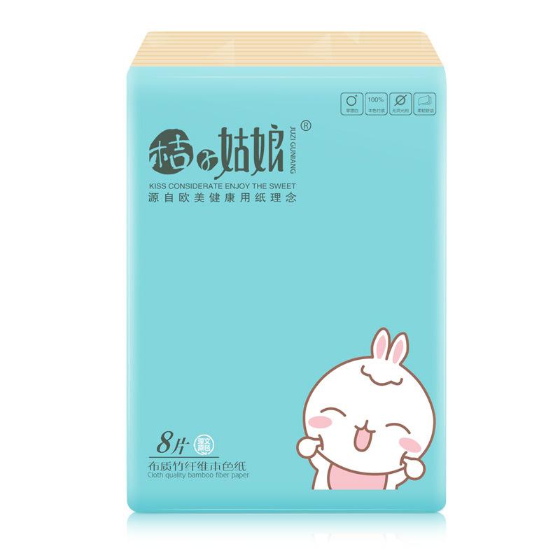 10 Pack Cute Printed Handkerchief Portable Small Bag Face Towel Natural Wood Pulp Napkin Tissue