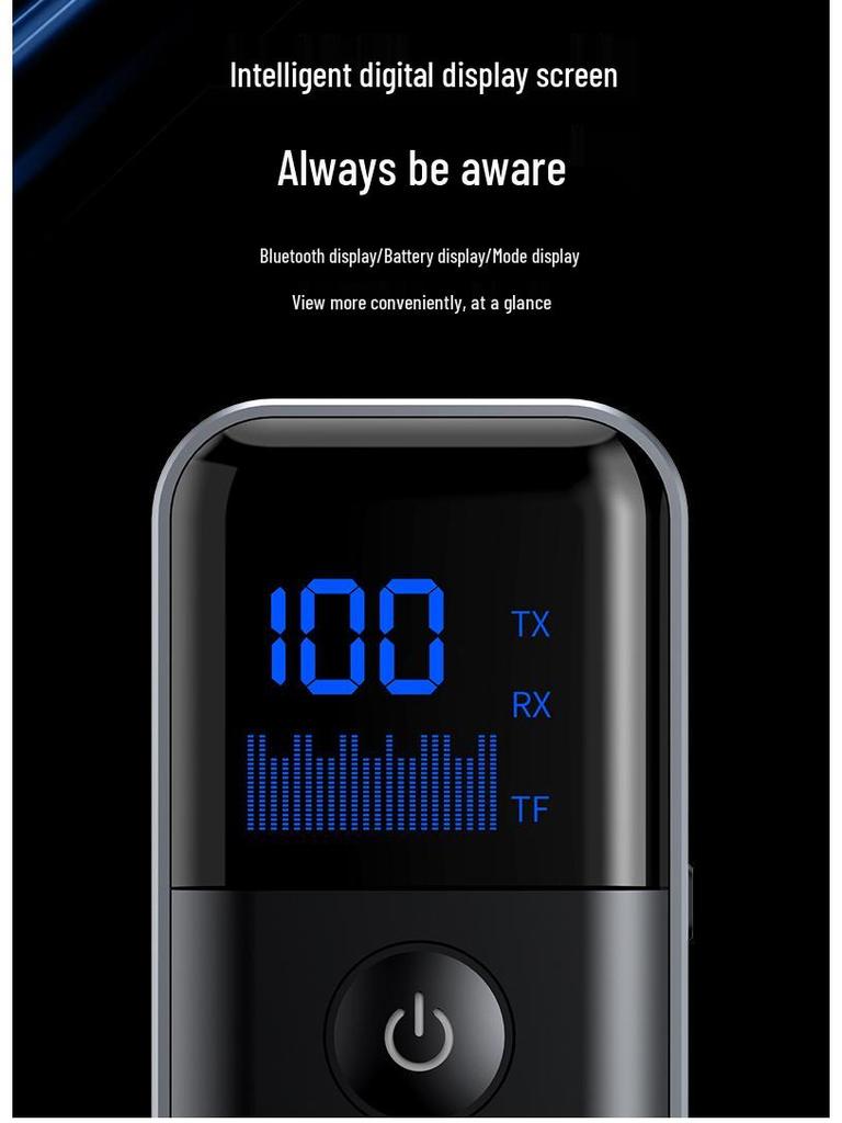 Bluetooth 5.4 2-in-1 Audio Receiver/Transmitter with AUX & Card Slot for Car/Home