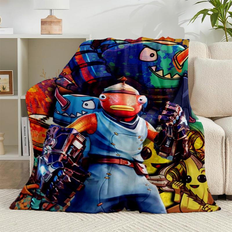 1PC Game Fort-nite Flannel Blanket Gift, Suitable for Both Men And Women, Soft Ideal for Beds And Sofa, Birthday Or Christmas Gift