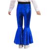 Pantaloni Compleți pentru Spectacol pe Scenă pentru Fete: Pantaloni evazați strălucitori cu paiete și talie elastică pentru dans și spectacol